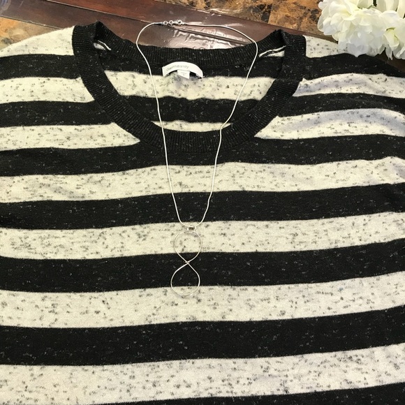 GAP maternity top Small black white stripe sweater - Picture 6 of 10